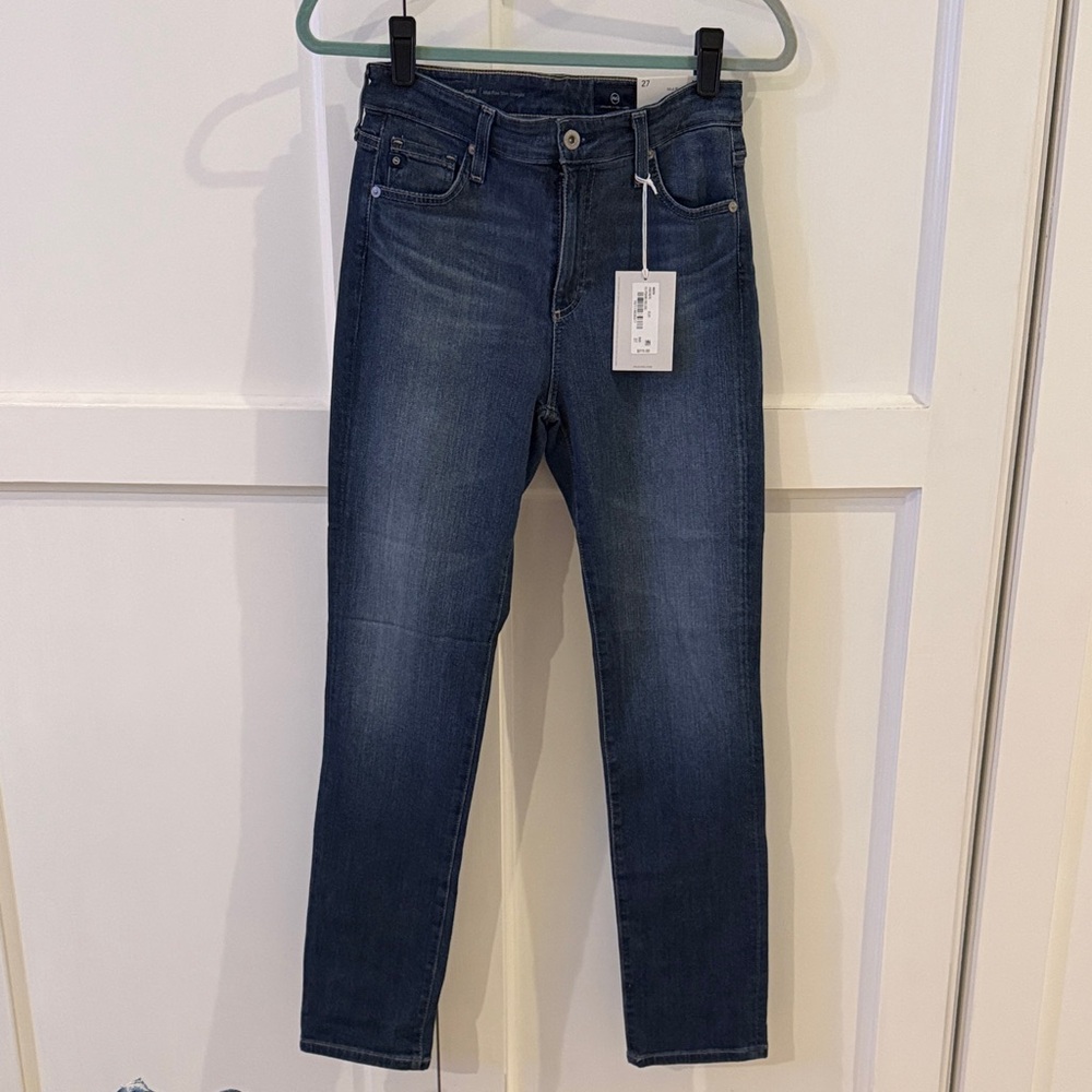 AG cloud soft denim Mari mid rise slim straight size 27 Elysian Fields